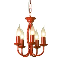 Люстра подвесная Congress GRLSP-9915 Lussole без плафона на 5 ламп, основание красное в стиле классический Люстра подвесная Congress GRLSP-9915 Lussole без плафона на 5 ламп, основание красное в стиле классический